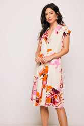 Mundaka White Flower Short Dress